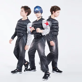 

Kids Captain America Movie 2 Cosutme Classic Muscle Superhero Winter Soldier Costumes For Halloween Party Fancy Dress