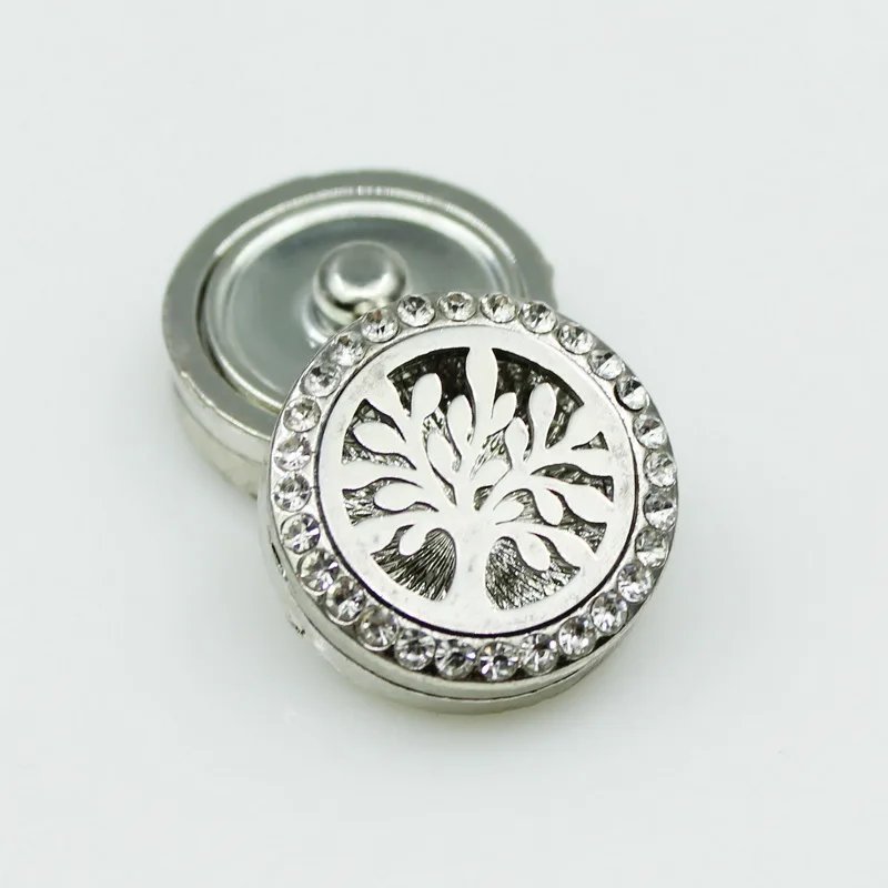 New 10pcs Aromatherapy Button Locket Magnetic Stainless Steel Essential Oil Diffuser Snap Button Fit 18MM Snap Bracelet Jewelry