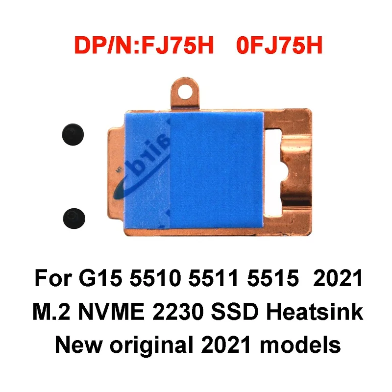 

M.2 SSD Support Bracket Hard Drive Mounting Metal FJ75H 0FJ75H PXNWV 0PXNWV Heat Sink For Dell G15 5510 5511 5515 2021