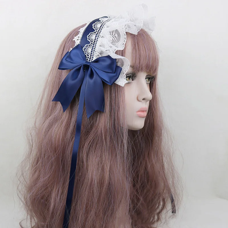 Lace Ribbon Bowknot Headband Cosplay Headdress Hair Band Lolita Maid Cosplay Hairband Accessories Anime Hair Accessories Costume Headband