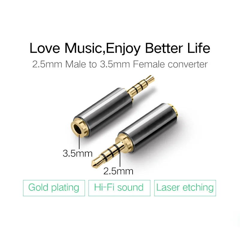 Jack 3.5 mm to 2.5 mm Audio Adapter 2.5mm Male to 3.5mm Female Plug Connector for Aux Speaker Cable Headphones Micphone Adapter Jack 3.5 mm to 2.5 mm Audio Adapter 2.5mm Male to 3.5mm Female Plug Connector for Aux Speaker Cable Headphones Micphone Adapter