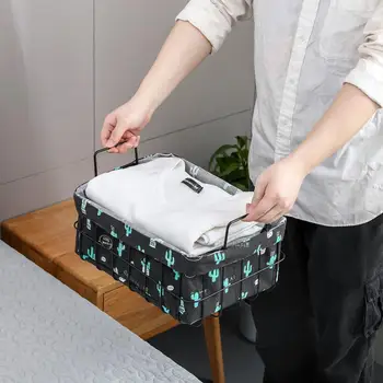 

Rectangle Storage Basket With Handle Snack Toy Storage Organizer Detachable Cloth Table Top Debris Sorting Box