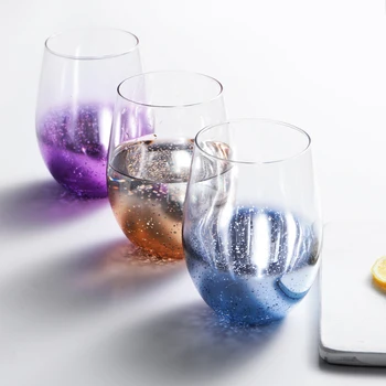 

600ml Star Gradient Color Milk Coffee Beer Glass Nordic Simple Large Capacity Water Cup Household Cute Round Drinking Cup