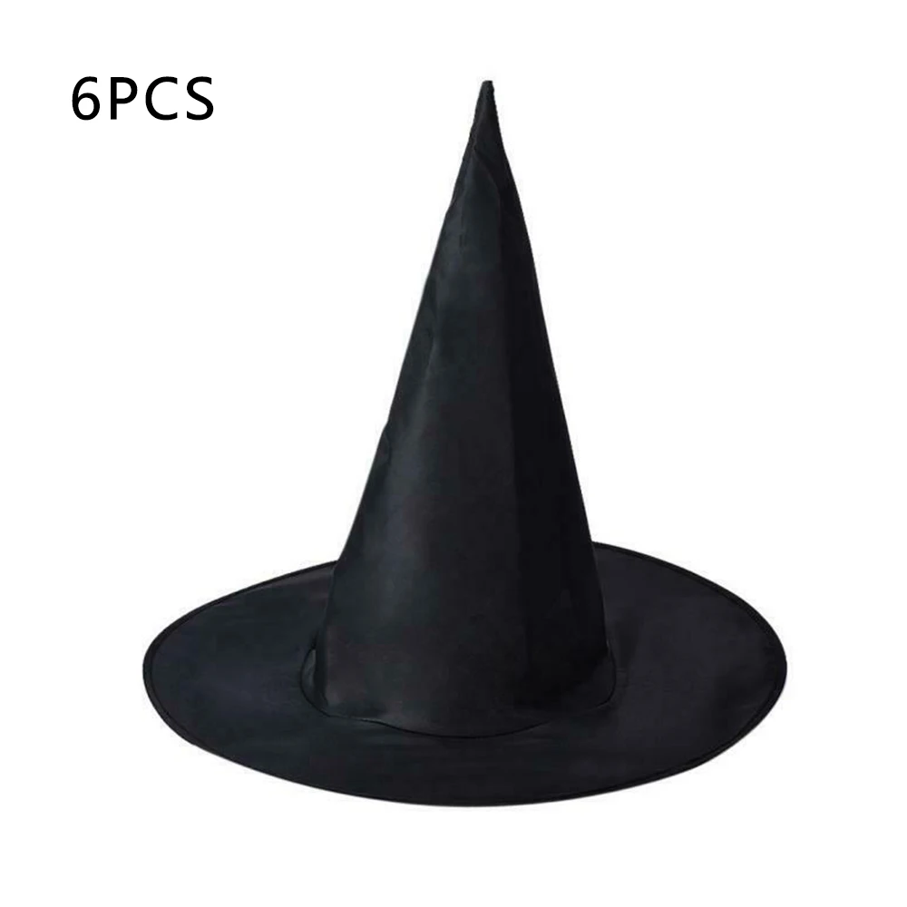 6 шт. черные шляпы ведьмы Шляпа Волшебника кепка для вечевечерние маскарадное