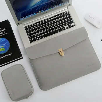

Waterproof PU Luxury Slim 13.3 14 in Notbook Bag Sleeve With Power Pack For Macbook Pro 13 15 Case For Mac book Air 13.3 Mi Bags