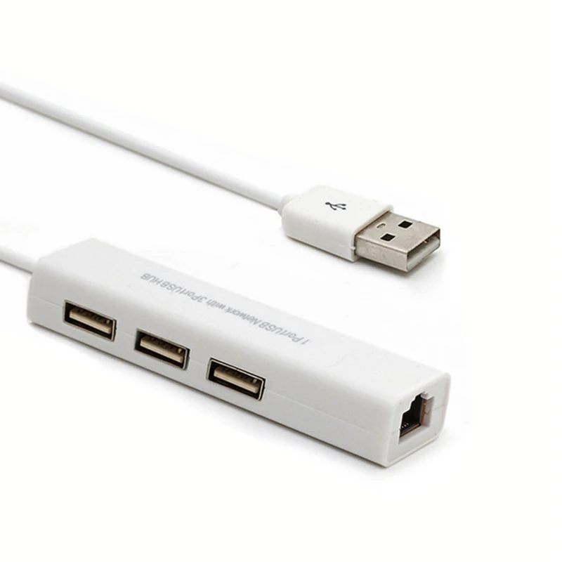 

USB Hub High Speed Data USB to RJ45 Ethernet Network Adapter Card 3 Ports USB 2.0 Hub For PC Macbook Windows