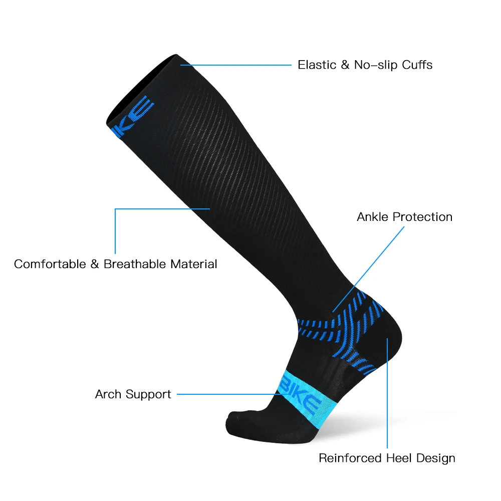 Высококачественные компрессионные антифрикционные носки для женщин и мужчин, дышащие спортивные носки для улицы, контурные носки унисекс