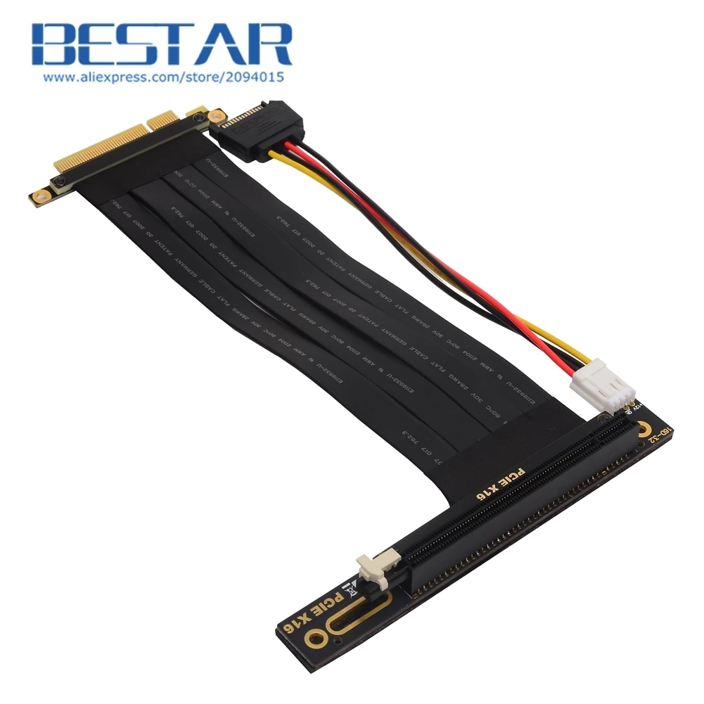 

PCIE X8 to X16 Mining Extension Cable PCI-e 8x 16x Adapter Riser x99 Server RTX 3060 Multi-card ETH Miner 4Pin SATA Power Cable