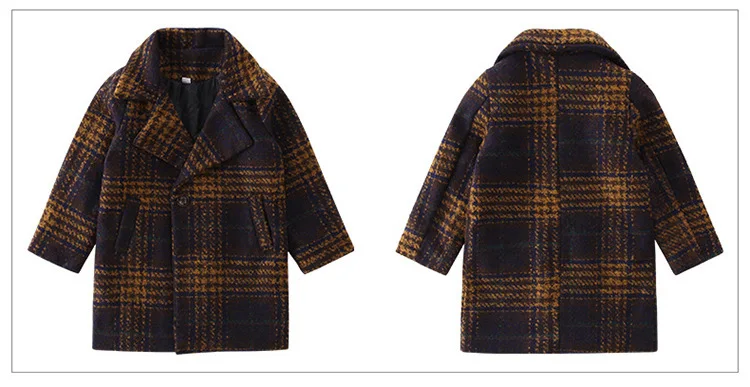 Children Woolen Jacket BOY'S Autumn And Winter New Style Korean-style Mid-length Thick Woolen Overcoat Childrenswear