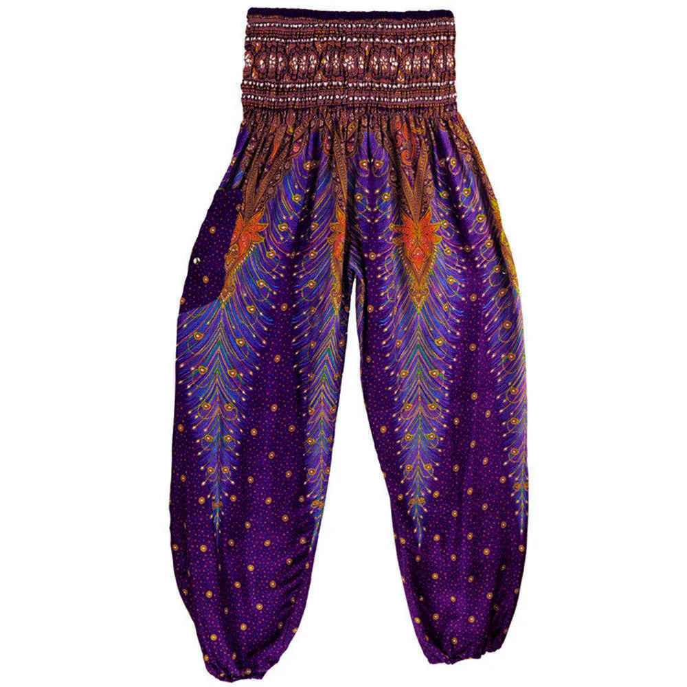 Мужские и женские тайские штаны-шаровары для йоги, брюки в стиле бохо, фестивальные хиппи-Смок, штаны с высокой талией, mallas deporte mujer - Цвет: 10