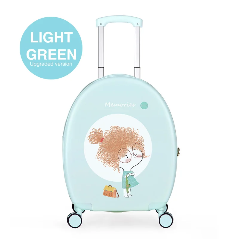 Mint Green 2 Mixi детский мультяшный багаж подростковый студенческий дорожный костюм чехол Bayer PC чехол на колесиках TSA замок Спиннер колеса 20 24 дюйма - Цвет: Mint Green 2