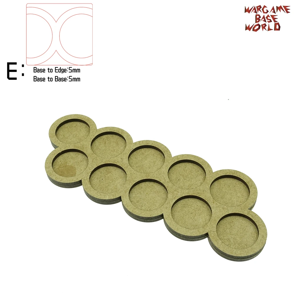 edge5basetobase5 Wargame Base World-лоток для движения-10 цоколей 25 мм круглый-двойная линия-MDF форма переключателя - Цвет: edge5basetobase5
