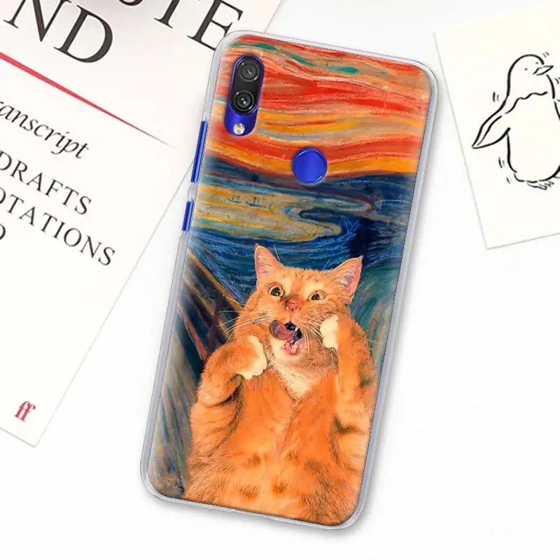 Забавный чехол для телефона Leonardo da Vinci MonaLisa Pat Cat для Redmi Note 5 6 7 8 Pro 8T S2 GO Redmi 7 7A 8A K20 Pro 6 6A 5 Plus Ha