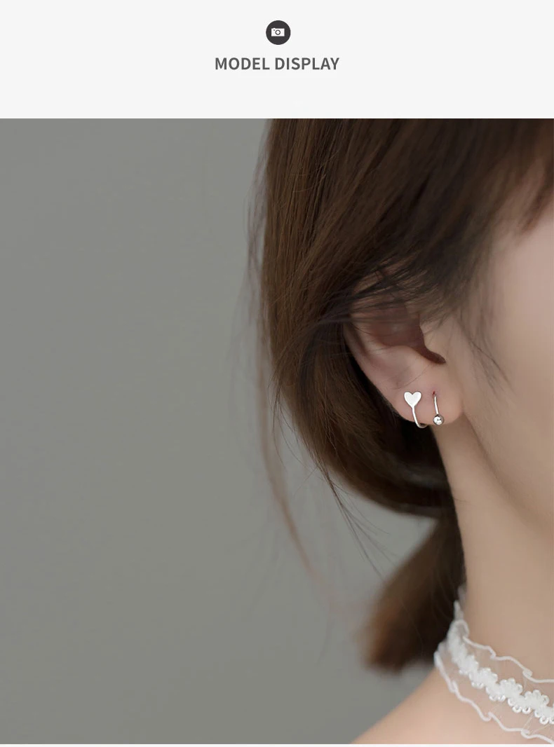 La Monada Small 925 Sterling Silver Earrings For Women Geometry Hoops Women Earrings Heart Spiral 925 Silver Earrings