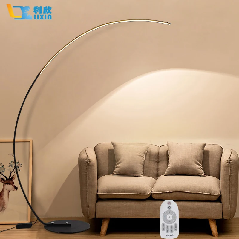 

Slim Design LED Floor Lamp with Long Arm in Black /White Dimmable LED with Remote Controller For Study Living Room Bedroom