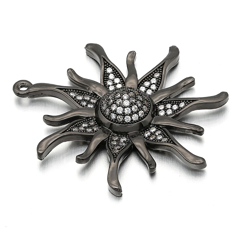 CZ crystal gold color Sun flower Charms Pendants For women DIY Jewelry making findings supplies VD286 crystal pendant