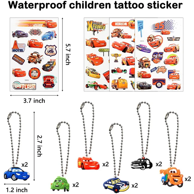 122Pcs Racing Cars Theme Party Supplies Kits Favor Bracelet Mini Car Keychain Sticker All-in-one Pack Parties Supplies for Kids 2