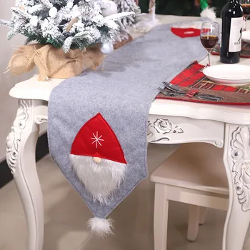 

Table Runner Christmas Decoration Supplies Fabric with Forester Available Table Cover In Red and Gray Colour.