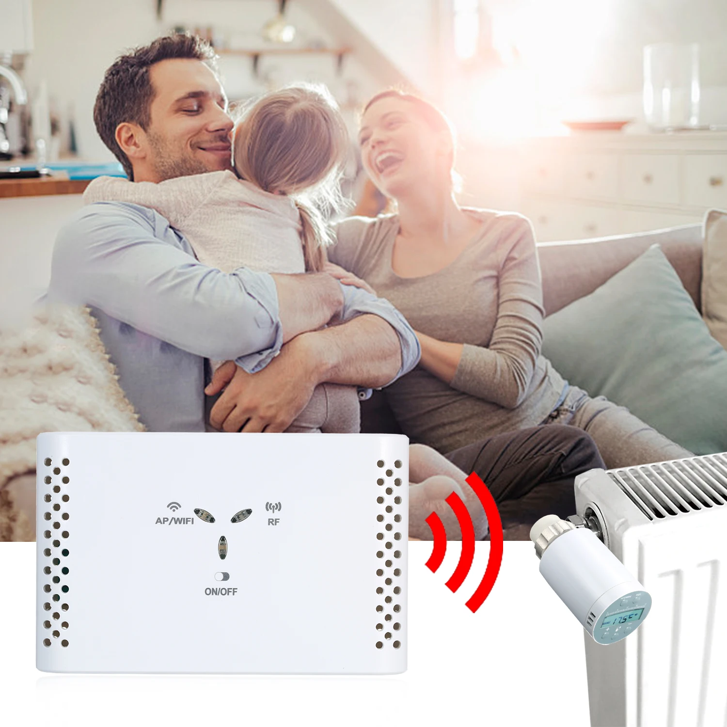 UK/EU WiFi Smart Thermostatic Radiator Valve Temperature Controller for Water/Electric/Gas floor Heating Works with Alexa Google