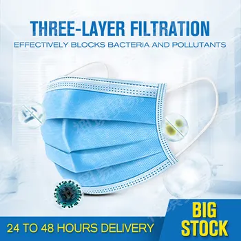 

Disposable Mouth Face Mask 3 Layer health Mouth Masks 마스크 Soft Breathable Filter Earloops Meltblown Cloth Non-woven Mask