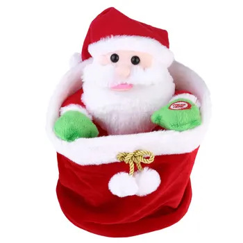 

1Pc 10 Inch Christmas Cradle Old Man Electric Plush Fabric Stuffed Toy Without Battery Exquisite Christmas Gifts