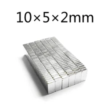 50/100/200 шт. N35 10x5x2 мм прямоугольной формы постоянных магнитов сверхсильный неодимовый магнит 10*5*2 мм Магниты NdFeB(неодим-железо-бор 10 мм x 5 мм x 2 мм