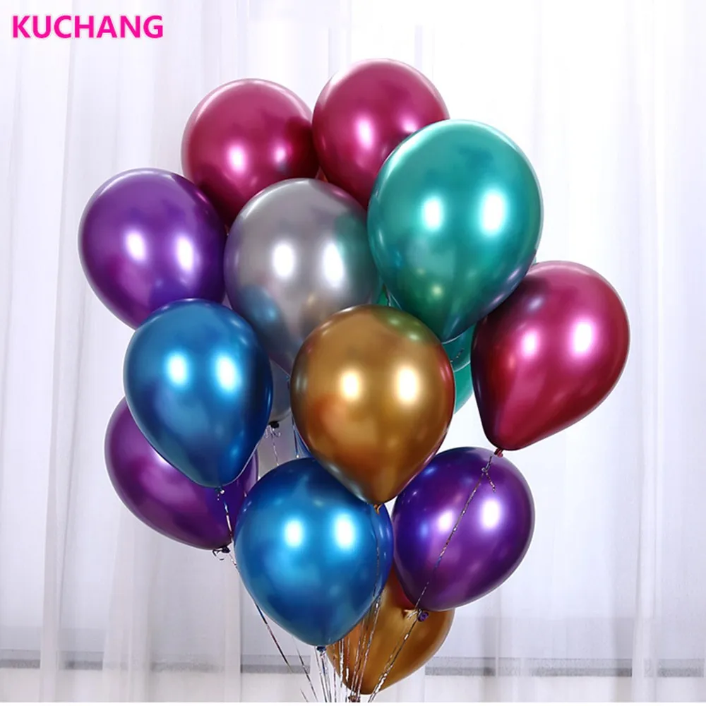 30/50pcs 10inch silver gold Metallic Latex Balloons Colors Chrome Globos Wedding Adult Birthday Party Photography Props Decor