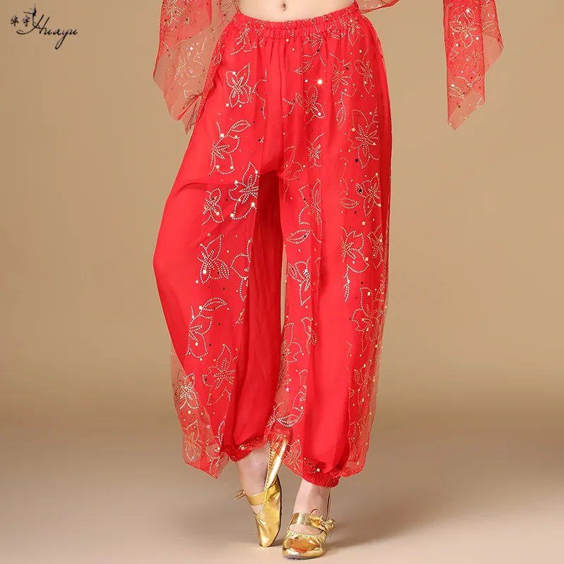 

Huayu Dance India Belly Dance Performance Belly Dance Skirt Chiffon Flower sha ku Women's Program Performance Costume Women's