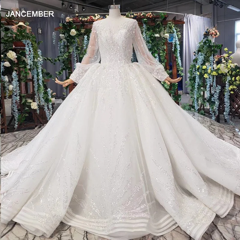 long sleeve wedding dress with train