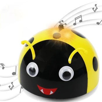 

Pets Inteligent Escaping Toy Cute Ladybug Automatic Walk Toys Infrared Sensor Go All-Round Sound Pet Supplies For Cats Dogs Kids