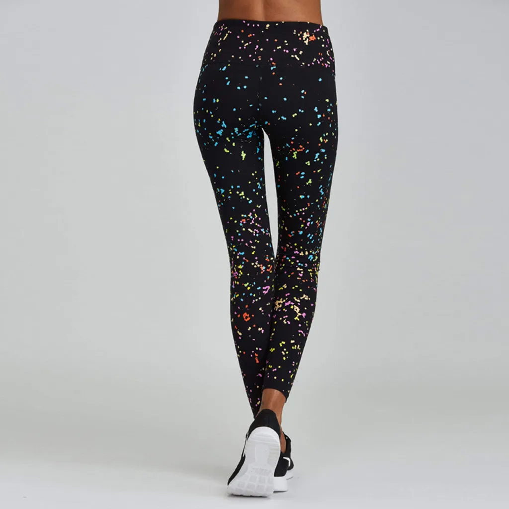 Seamless High Waist Print Yoga Pants Fitness Yoga Leggings Workout Running Leggings Gym Yoga Pants Elastic Slim Sports Leggings