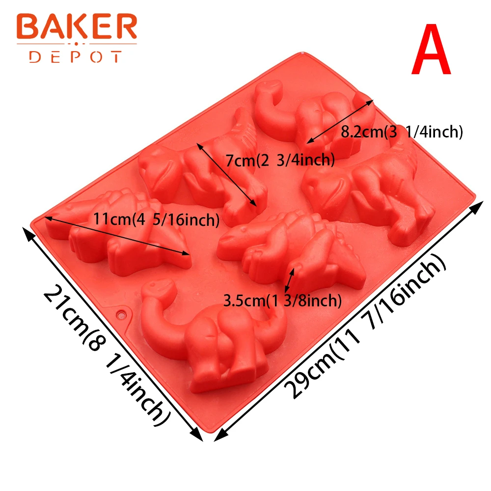 Силиконовая форма для торта с динозавром 6 отверстий желе оборудование выпечки