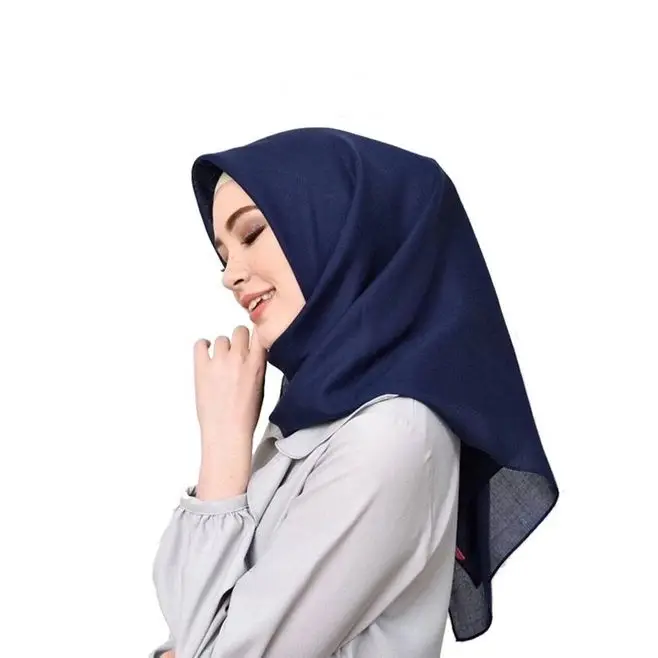 

110x110cm Women's Mercerized Hijabs Viscose Cotton Thin Scarves Wraps Muslim Hijabs Turban Islamic Modesty Headscarf Lightweight