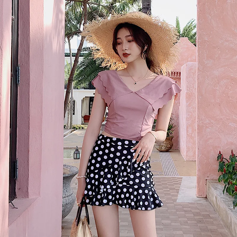 

Swimsuit Woman Two Pieces Bikini Swim Suits Biquini Infantil Girl Push-Up Swimwear Separate Pure Polyester Patchwork Swimwear