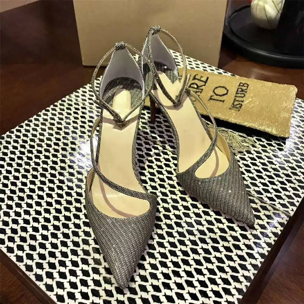 

Women's Sandals Genuine Leather Pumps Thin Heels Summer Shoes New Fashion Ladies Wedding Pumps Top Quality Shoes Large Size 42