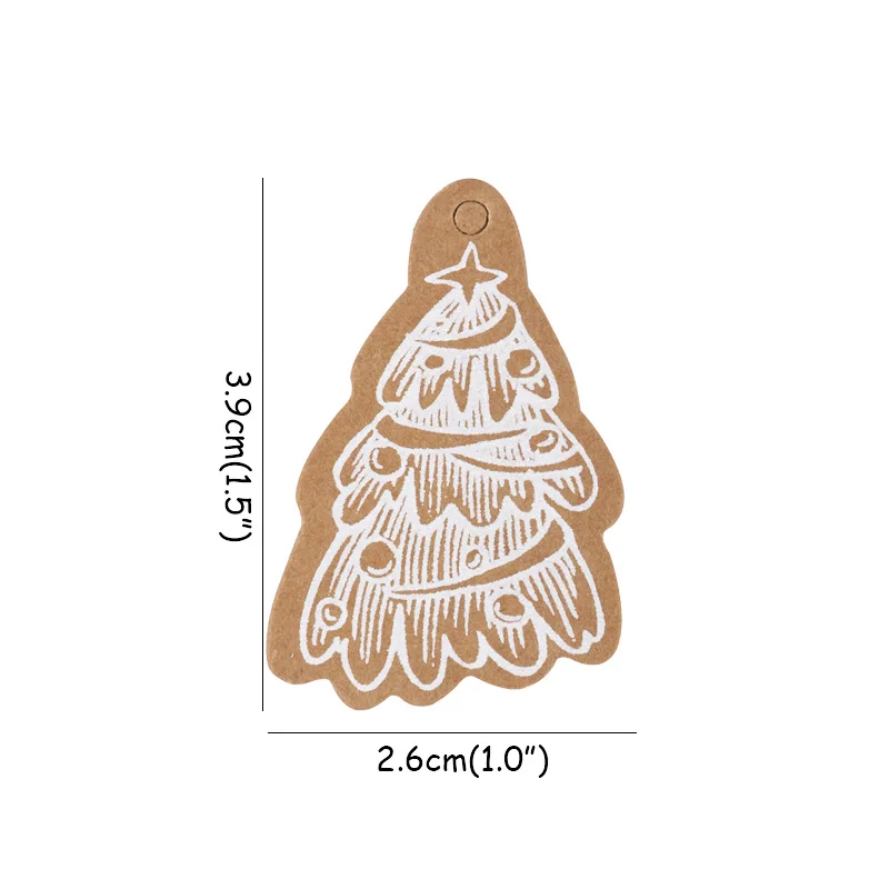 50 шт. рождественские крафт-бумажные бирки, подарочные бирки с шпагатом, Рождественская елка, подвесные открытки, этикетки для рождественской вечеринки, год - Цвет: 50pcs cards