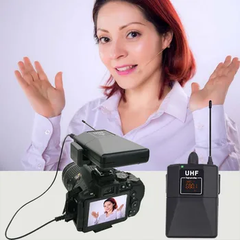 

JINSERTA UHF Wireless Headset Microphone System with Bodypack Transmitter Mini Mic & Portable Receiver for DSLR Camera Camcorde