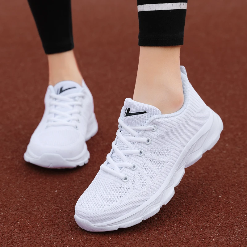Hot Women Running Shoes Sports Casual Mesh Breathable Walking Slip On Sneakers 