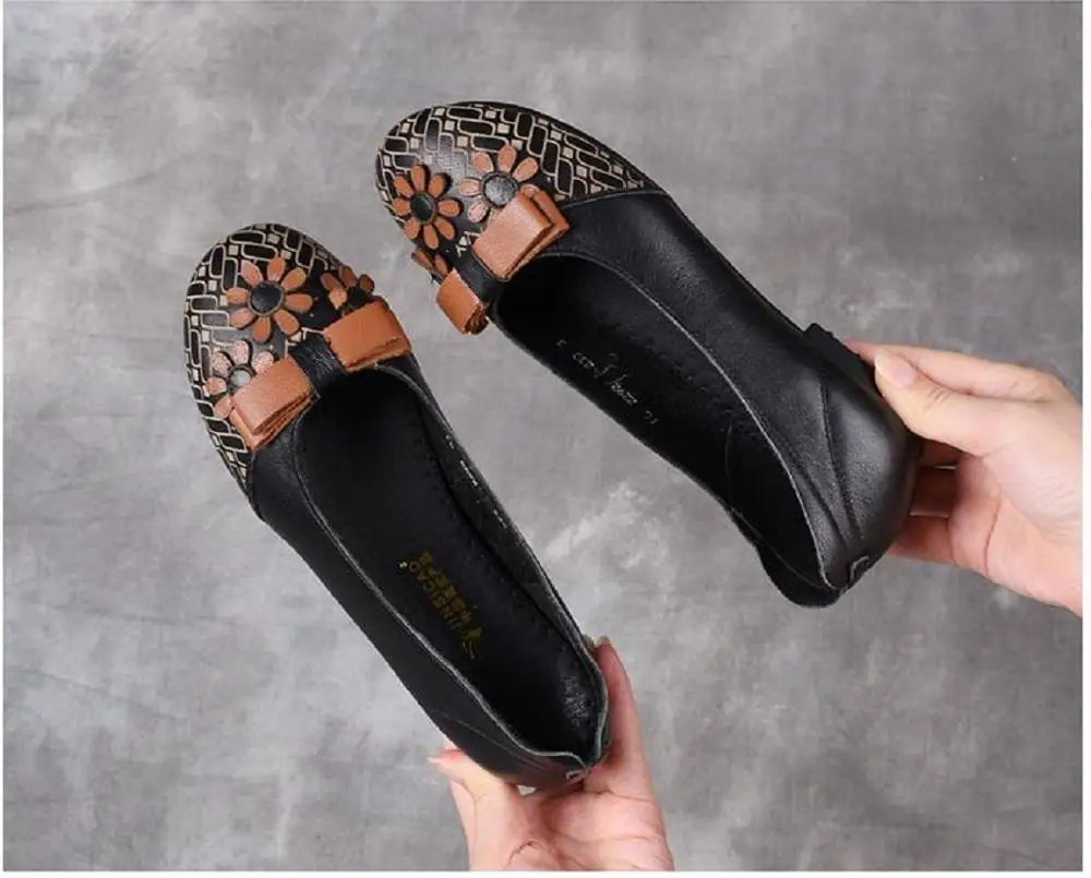 

Women Flat Shoes women Genuine Leather Casual shoes comfortable non-slip Pregnant Shoes soft sole Cow leather Ladies Shoes