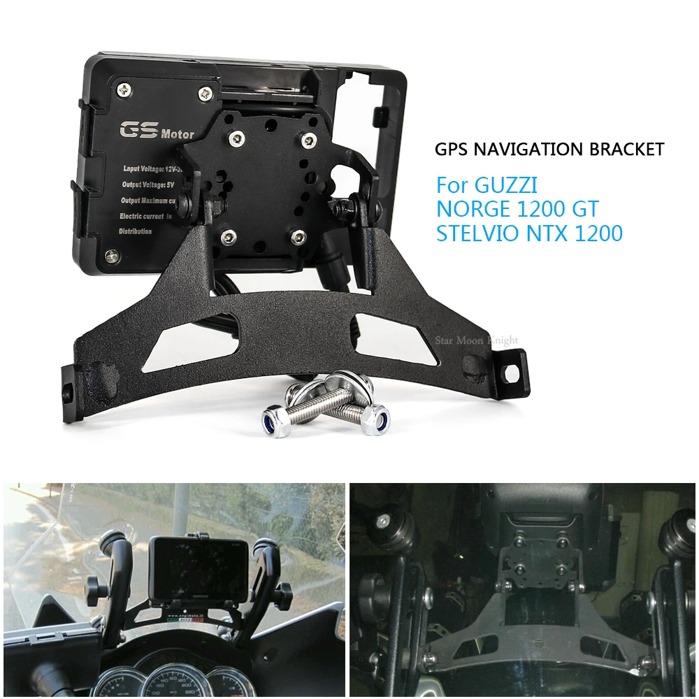 motorcycle accessories gps navigation bracket supporter holder for guzzi norge 1200 gt norge1200 gt gps smart phone support Windshield Phone Stand Holder Phone GPS Navigaton Plate Bracket smart phone support for GUZZI NORGE 1200 GT STELVIO NTX 1200