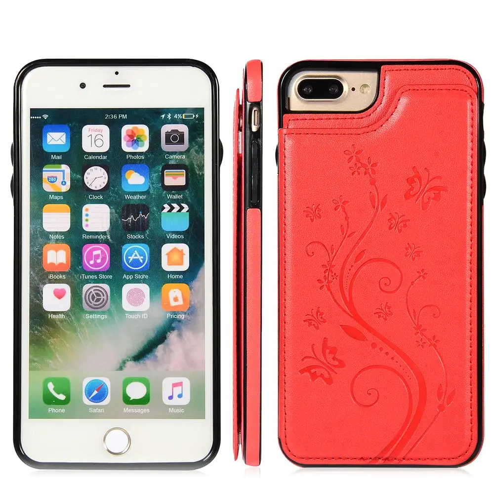 Тиснение чехол для iPhone 7 8 6 6s Plus X Xs Xr Xs Max 5 5S SE 5SE искусственная кожа задняя крышка откидная подставка, гнездо для карточек кошелек Чехол
