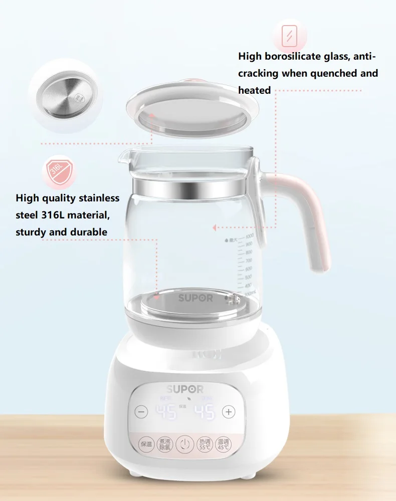 Baby Formula Kettle Warm Water Dispenser for Making Formula Accurate  Temperature Control Boil-Dry Protection 24h Keep Warm 1.5L - AliExpress