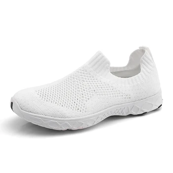 

Fly Knit Unisex Mesh Casual Shoes Mens Women Sport Sneakers Breathable Couple Outdoor Flats Walking Driving Footwear Size 35-45