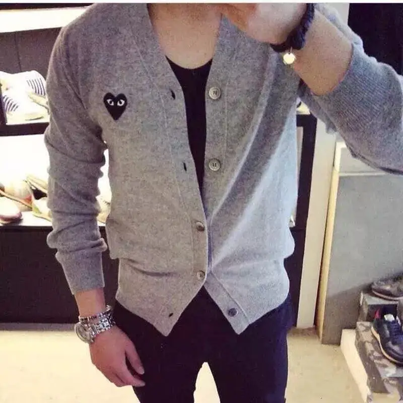 

New in 2019 autumn Man's Sweater cardigan peach heart red knitted sweater jacket Sports and leisure jacket sweater coat sweatshi