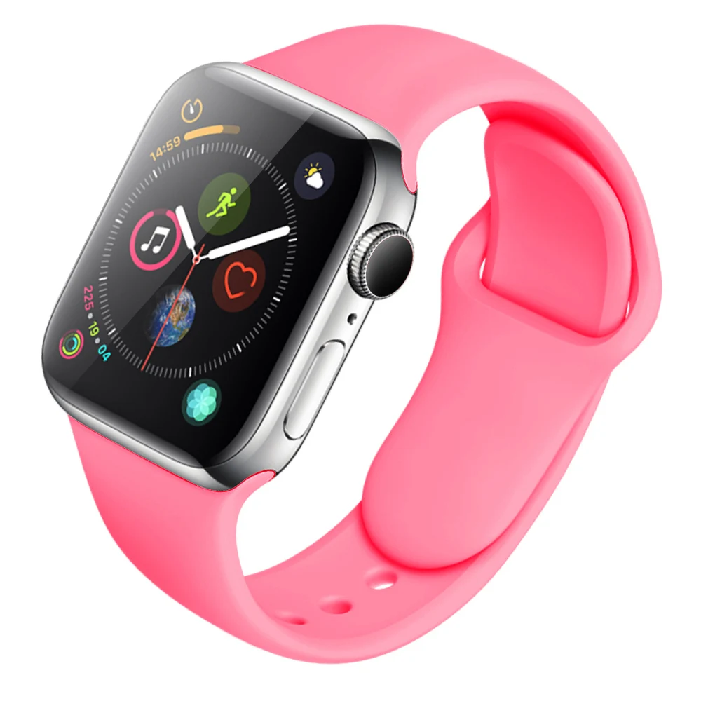 Силиконовый ремешок для часов Apple Watch 5 4 44 мм 40 мм ремешок для iwatch Apple Watch Series 3 2 1 38 мм 42 мм полосы