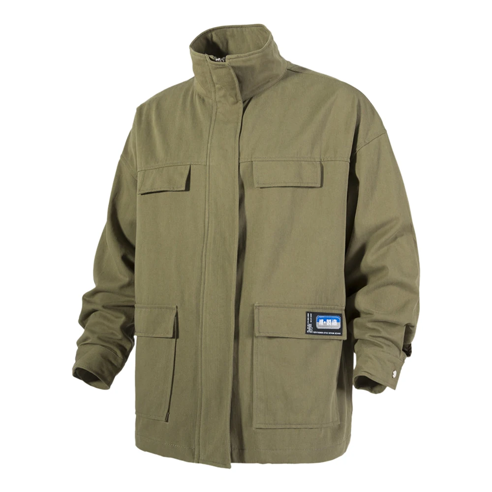 Весенне-осенняя мужская Свободная куртка с карманами, уличная модная повседневная верхняя одежда, Мужское пальто, уличная обработанная