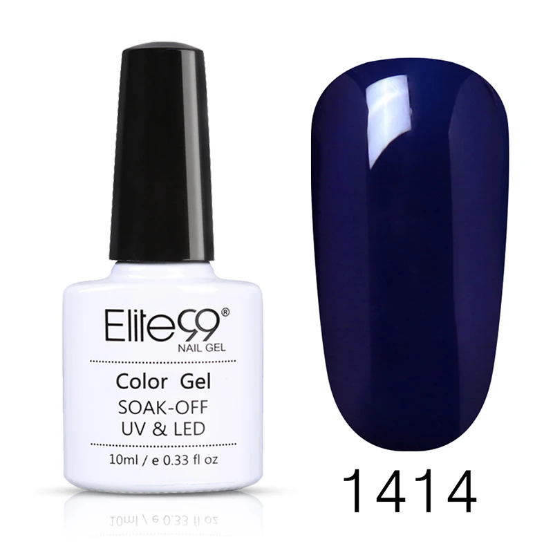 Elite99, 10 мл, УФ светодиодный Гель-лак для ногтей, чистый цвет, полуперманентный гель-основа, необходим красный, темный цвет, гель-лаки - Цвет: 1414