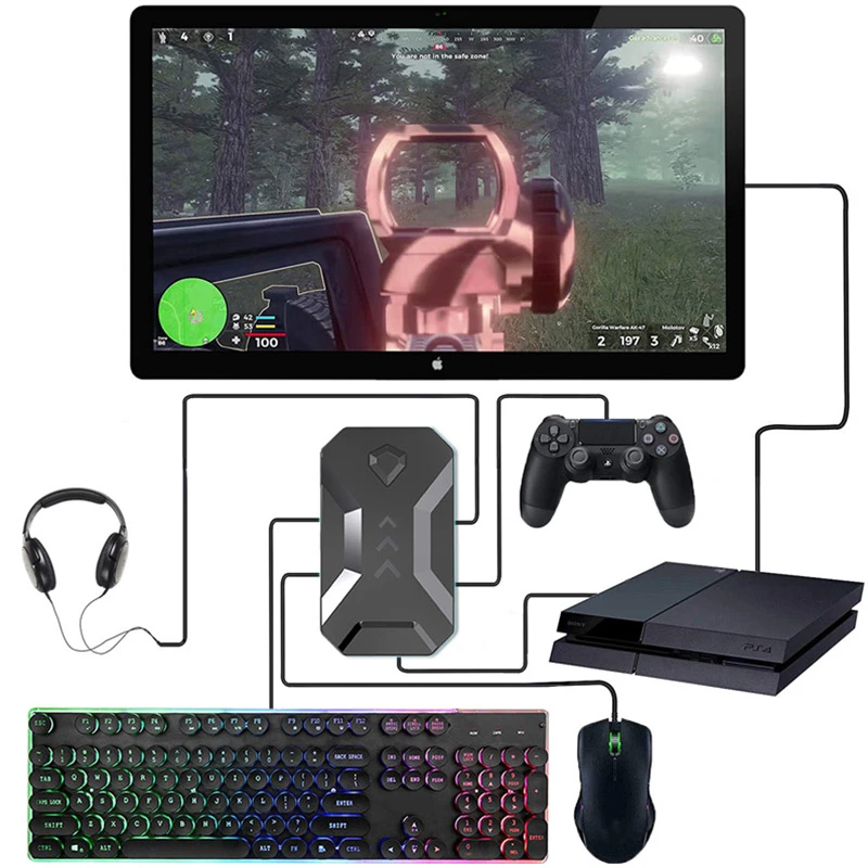Adaptateur clavier souris pour PS4/Xbox/PS3/Switch contrôleur de manette  convertisseur avec casque voix bouton personnalisé Console accessoires |  AliExpress