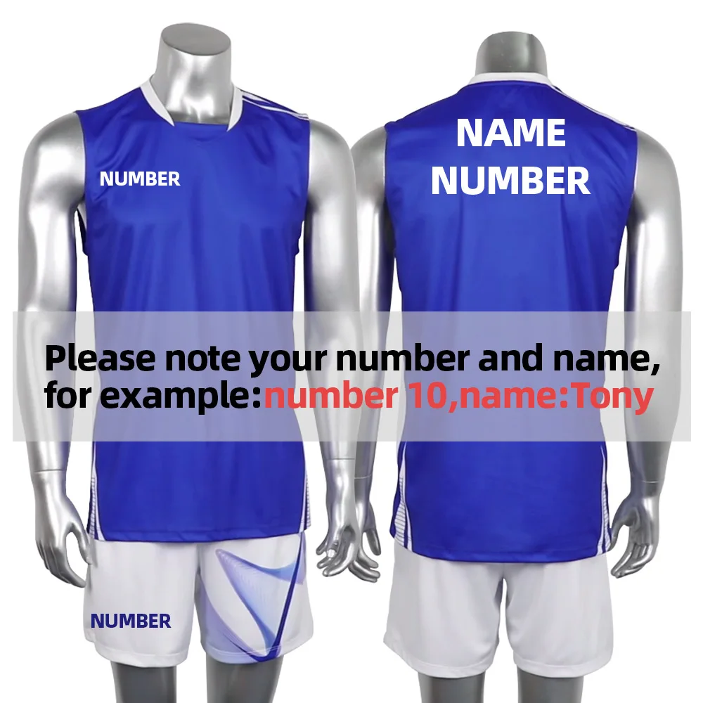 New Men Women Sports Volleyball Uniforms Blank Name Number Sporting Training Suit Volleyball Sets
