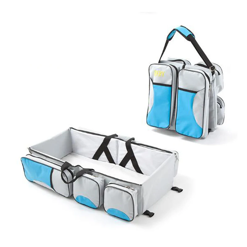 Maternity Bag Backpack For Mom Mother Changing Multi-function Folding Travel Diaper Baby Bag - Цвет: bag bed B 1 pcs